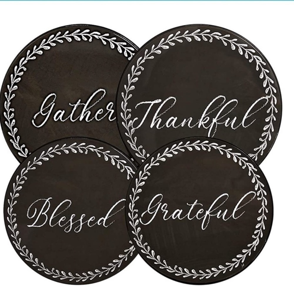 Range Kleen Range Covers Chalkboard Farmhouse Style Black White 4 piece set